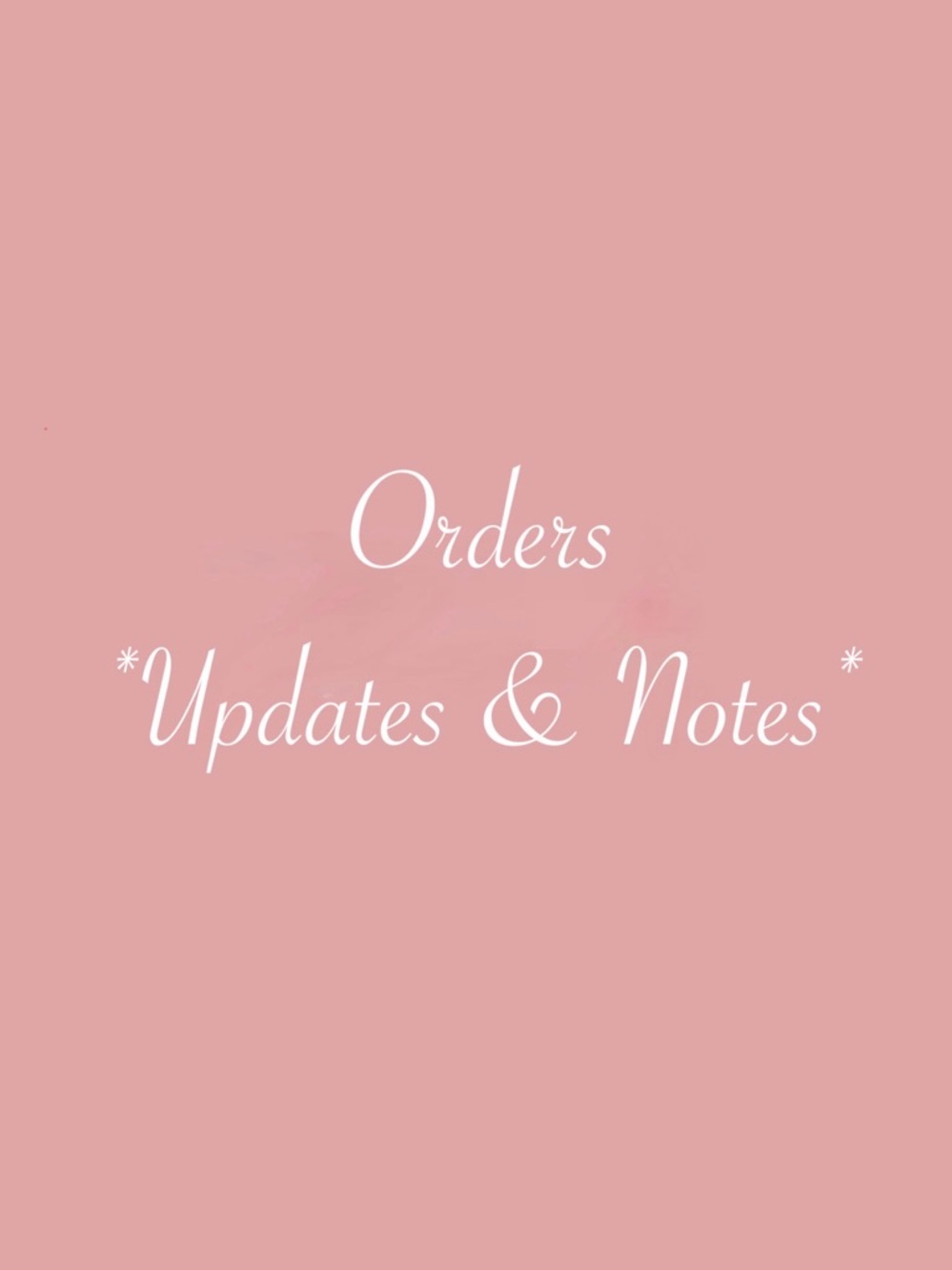 ORDER & SHIPPING UPDATES